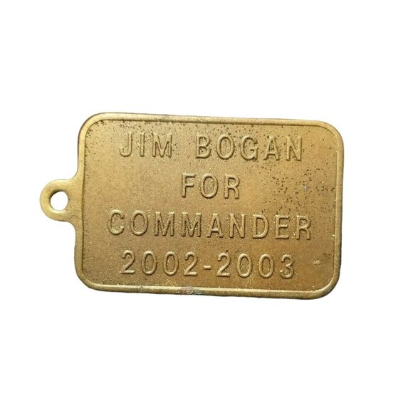 Vintage Brass DAV Department Of California Tag Key Jim Bogan 2002-2003 SC245 - Picture 2 of 3